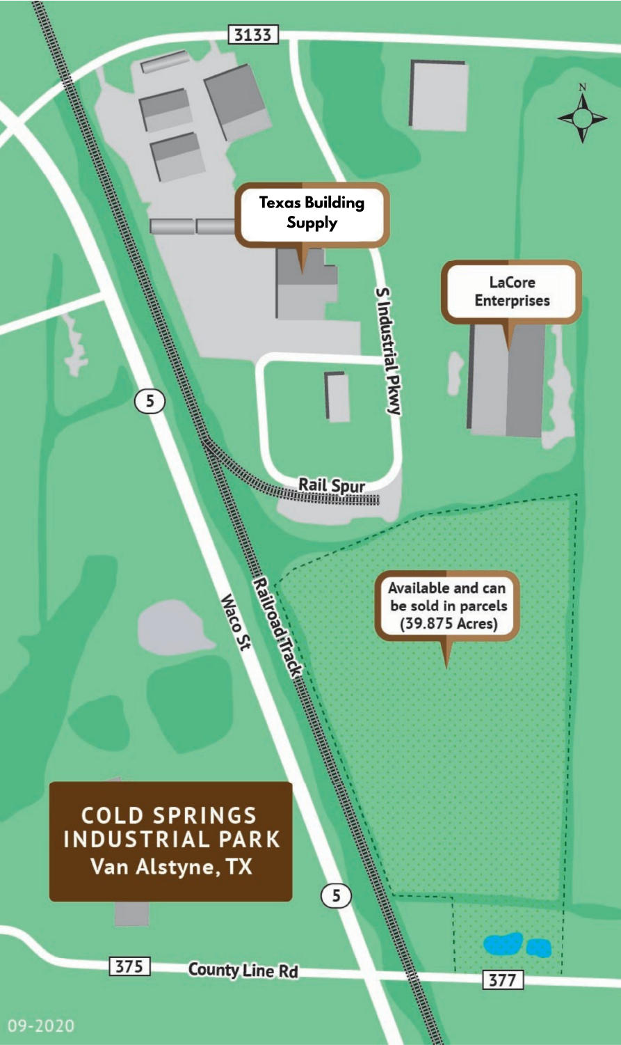 Cold Springs Industrial Park illustrated map